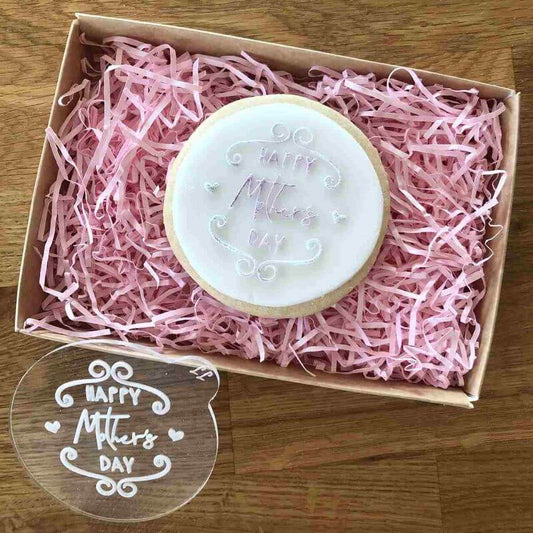 Happy Mother's Day with Swirls Style 4 Cookie Embosser