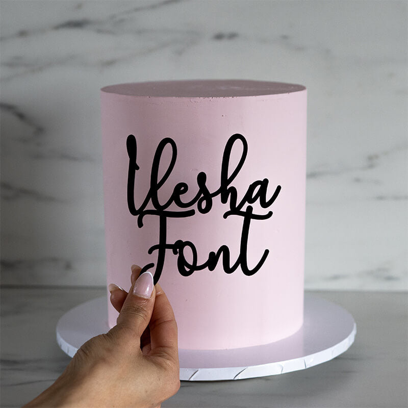 Ilesha Font Custom Cake Topper or Cake Motif Premium 3mm Acrylic or Birch Wood