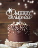 Merry Christmas Star Cake Topper Premium 3mm Acrylic Mirror Silver