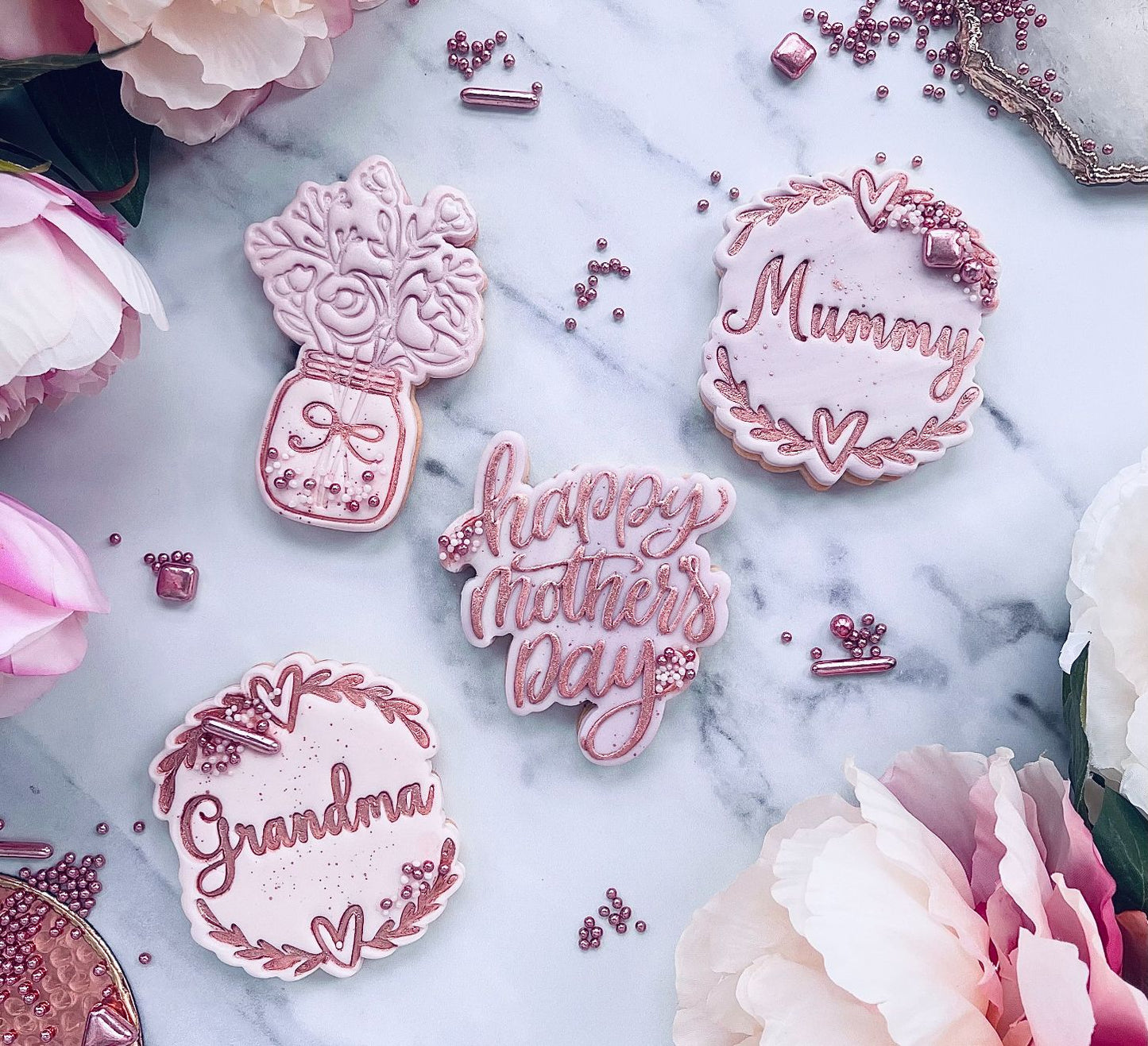 Grandma With Heart and Vine Border Mother's Day Cookie Cutter and Stamp