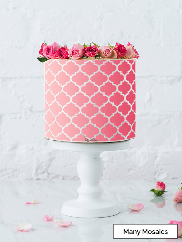 Many Mosaics Cake Stencil - Full Size Design