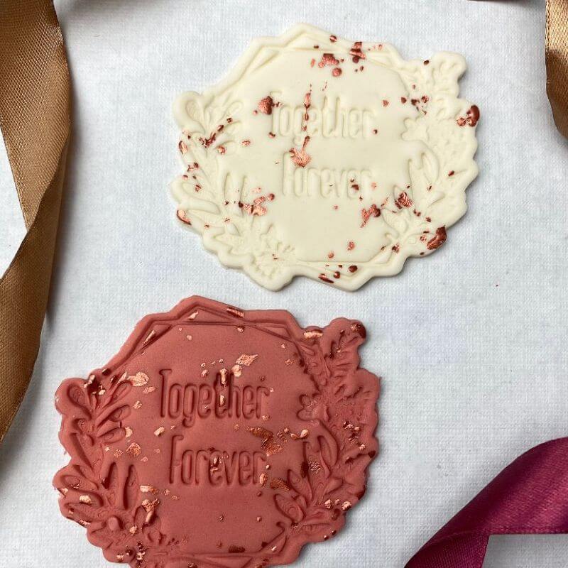 Together Forever Floral Hexagon Valentine's Cookie Cutter and Stamp
