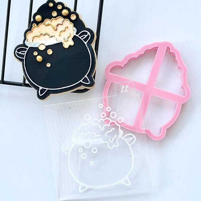 Witches Cauldron Halloween Cookie Cutter and Embosser