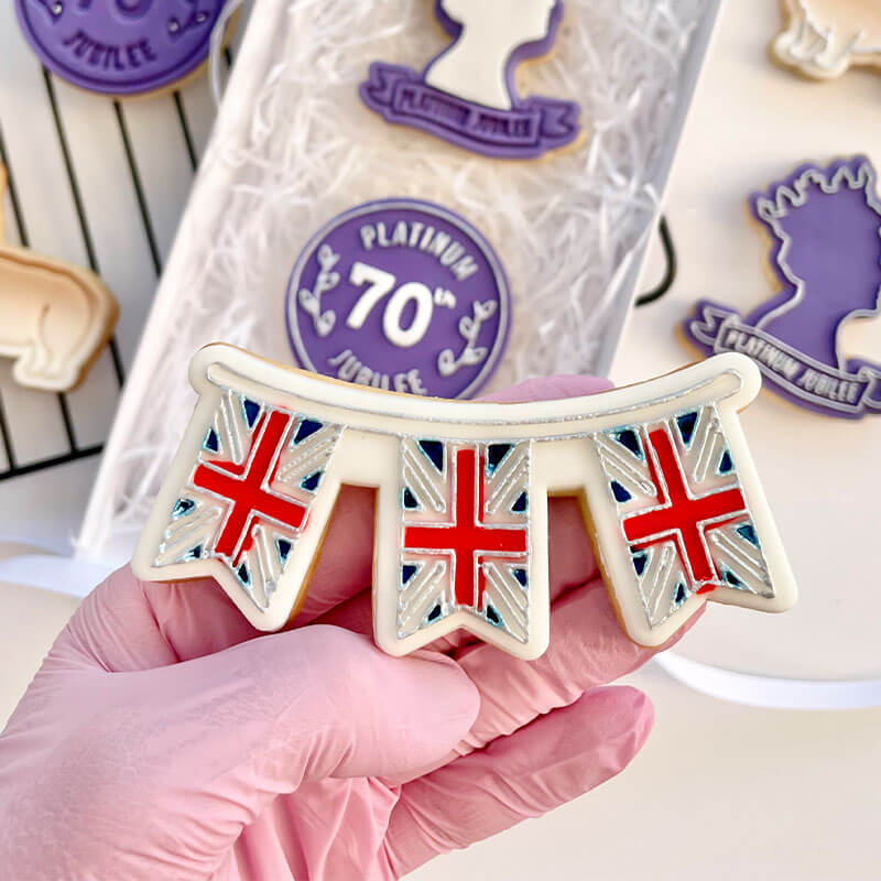 Union Jack Bunting Jubilee Cookie Cutter and Embosser
