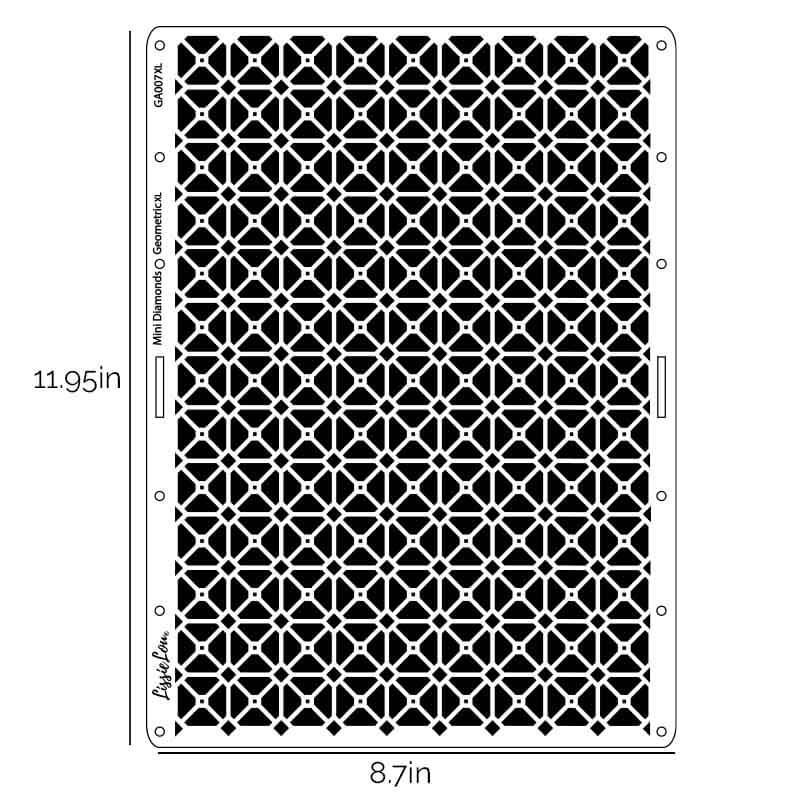 Mini Diamonds Geometric Cake Stencil - XL Design Size