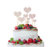Heart Mixed Sized Cake Topper Set of 7 Cake Topper Glitter Card White