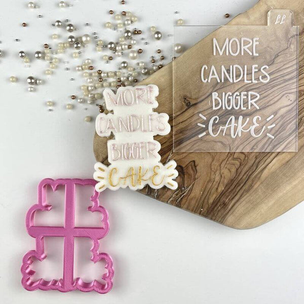 Swirls and Curls More Candles Bigger Cake Birthday Cookie Cutter and Embosser