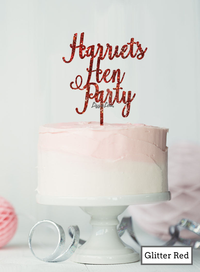 Custom Hen Party With Name Pretty Acrylic Shopify - Glitter Red