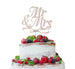 Mr and Mrs Swirly Cake Topper Glitter Card White