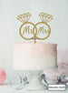 Mr and Mrs Ring Cake Wedding Cake Topper Premium 3mm Acrylic Mirror Gold