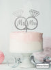 Mr and Mrs Ring Cake Wedding Cake Topper Premium 3mm Acrylic Mirror Silver