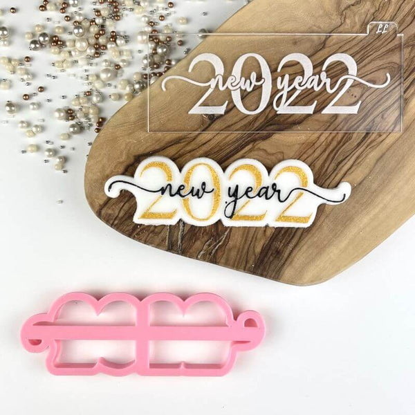 2022 in Verity Font New Year Cookie Cutter and Embosser