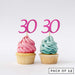 Number 30 Cupcake Toppers Pack of 12