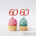 Number 60 Cupcake Toppers Pack of 12
