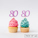 Number 80 Cupcake Toppers Pack of 12