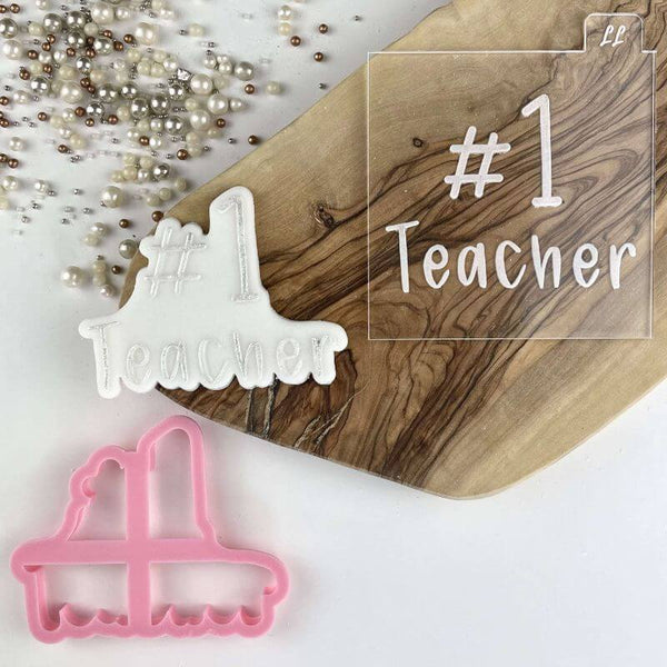 Number #1 Teacher Cookie Cutter and Embosser