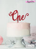 One Swirly Font 1st Birthday Cake Topper Premium 3mm Acrylic Mirror Red