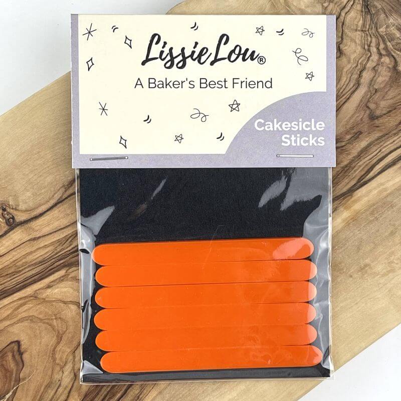 Orange Acrylic Cakesicle Lollipop Sticks