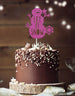 Snowman Let it Snow Cake Topper Glitter Card Hot Pink