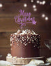 Merry Christmas with Swirl and Star Cake Topper Glitter Card Light Purple