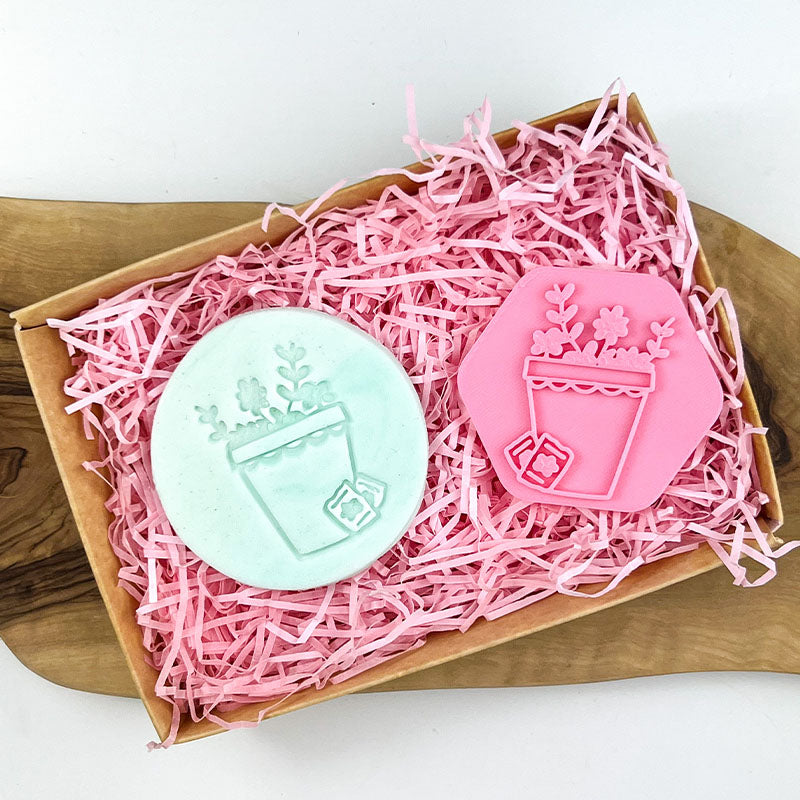 Mini Plant Pot Father's Day Cookie Stamp