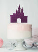 Princess Castle Birthday Cake Topper Glitter Card Dark Purple