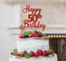 Happy 50th Birthday Pretty Cake Topper Glitter Card Red