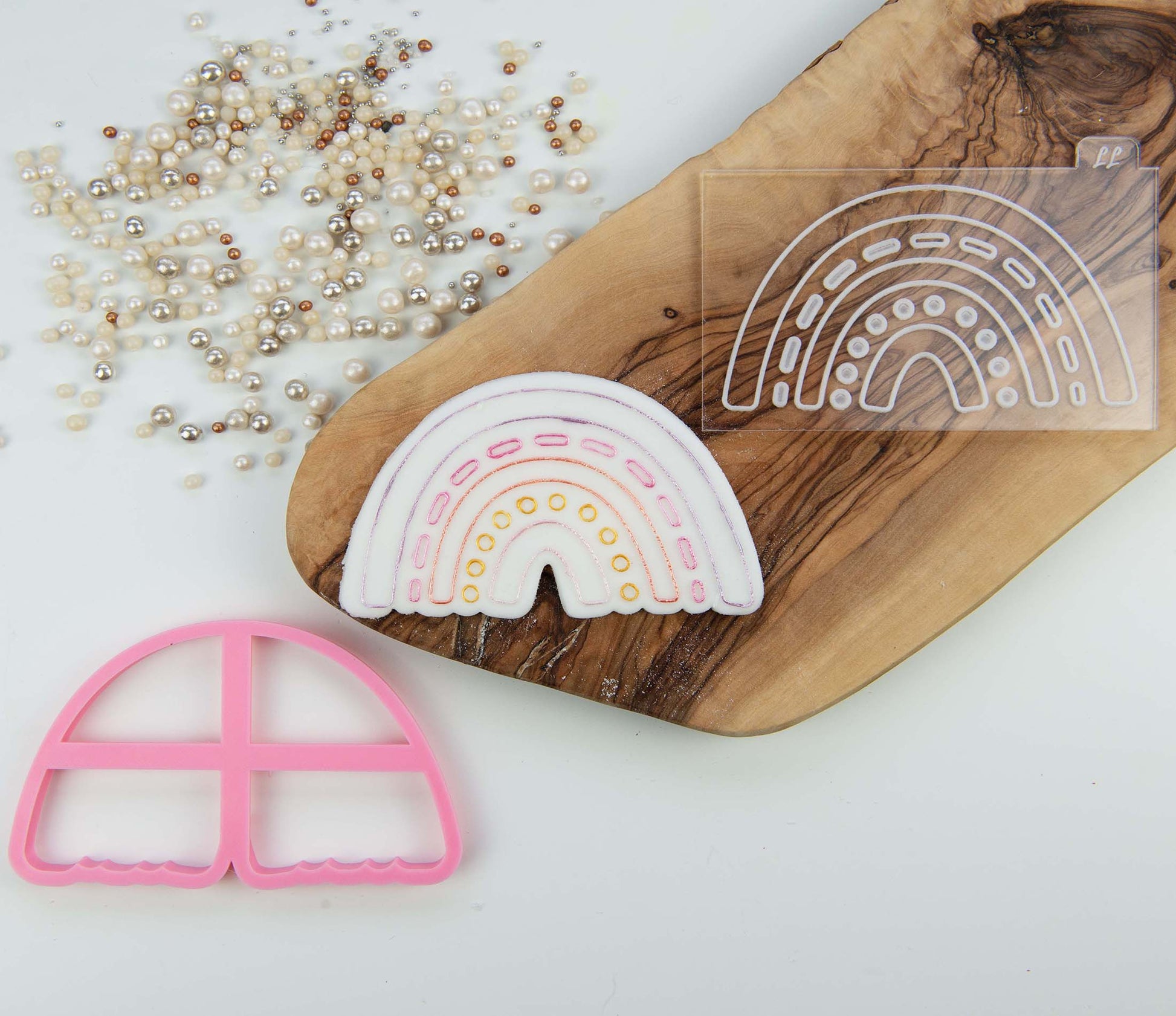 Modern Rainbow Unicorn Cookie Cutter and Embosser