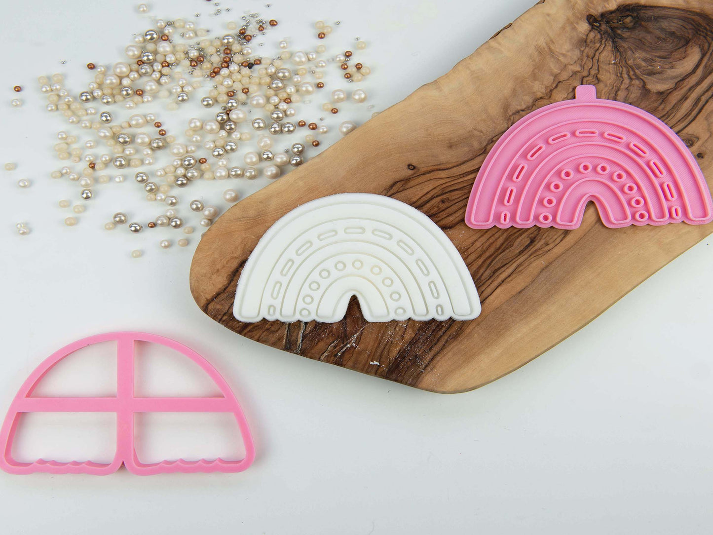 Modern Rainbow Unicorn Cookie Cutter and Stamp