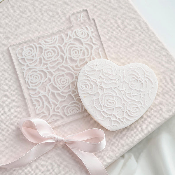 Rose Pattern Wedding Cookie Embosser by Catherine Marie Cake LissieLou