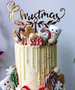 Christmas Vines Cake Topper Mirror Gold Acrylic