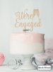 We're Engaged with Champagne Glass Cake Topper Premium 3mm Birch Wood