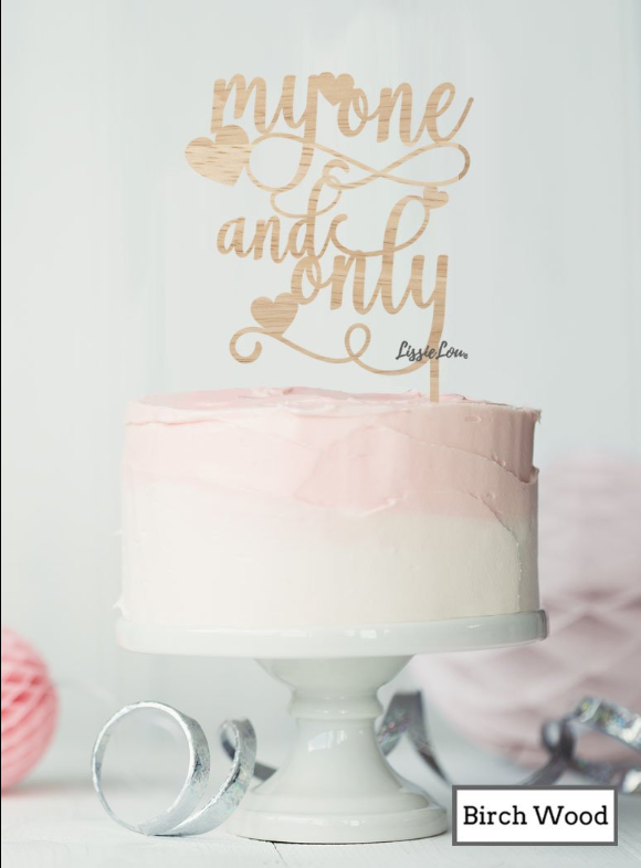 My One and Only Cake Topper Premium 3mm Birch Wood