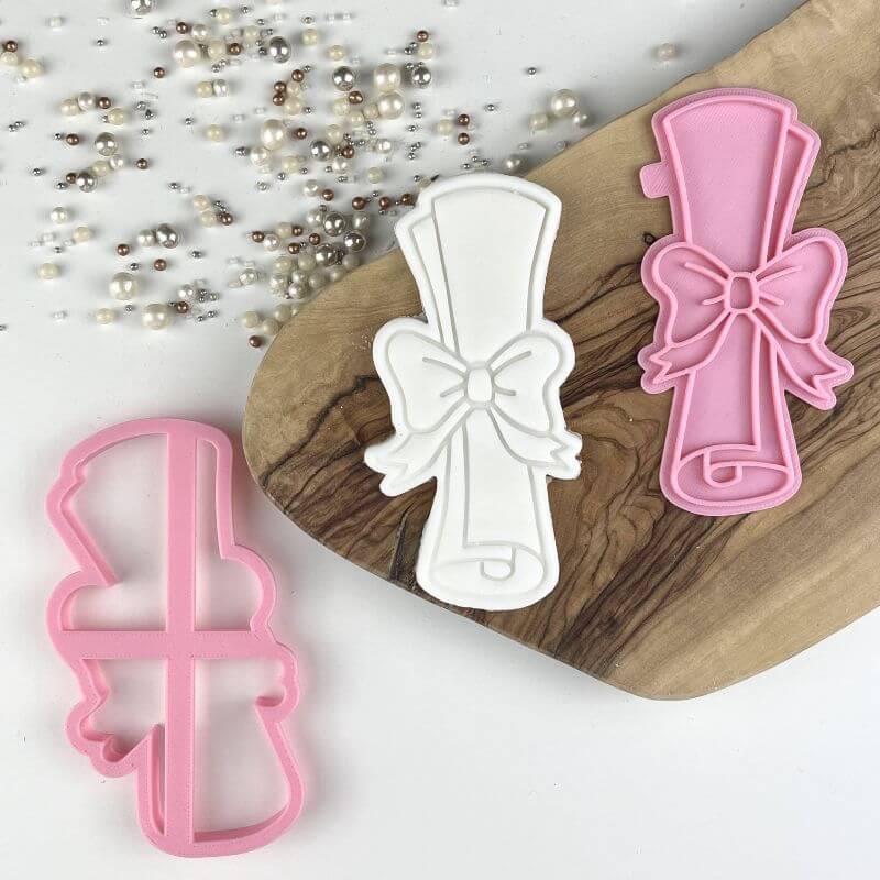 Graduation Scroll Cookie Cutter and Stamp