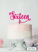 Sixteen Swirly Font 16th Birthday Cake Topper Premium 3mm Acrylic Hot Pink