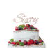 Sixty Birthday Cake Topper 60th Glitter Card White
