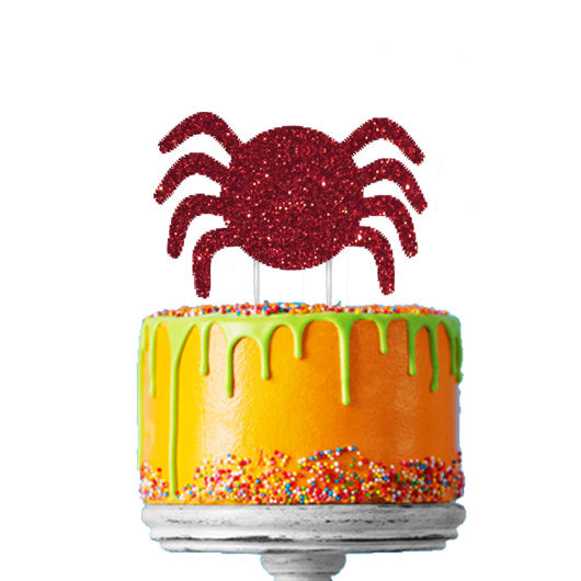 Spider Glitter Cake Topper Dark Pink