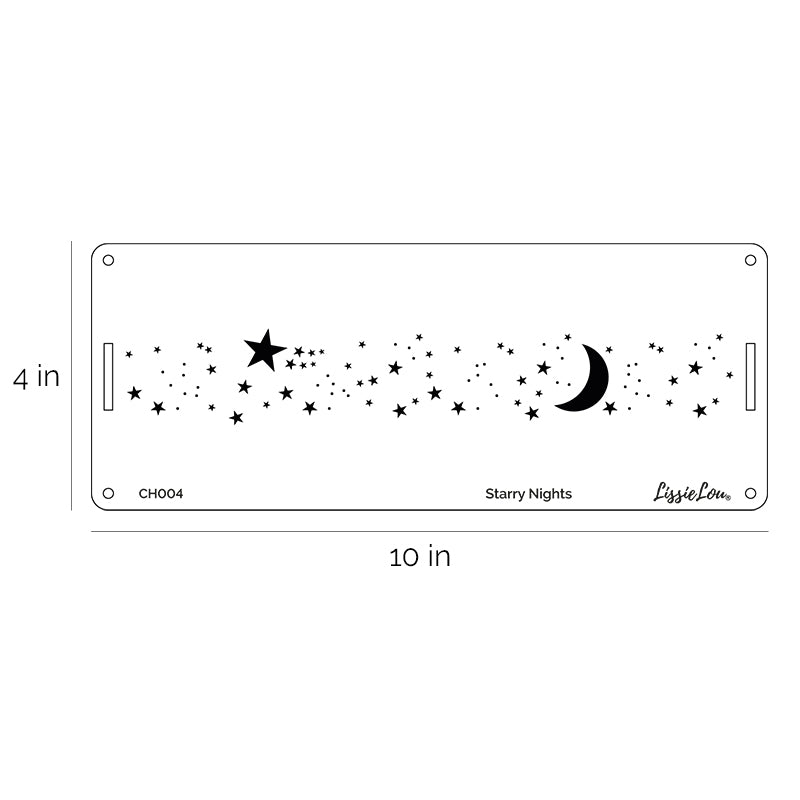 Starry Nights Cake Stencil - Border Size Design
