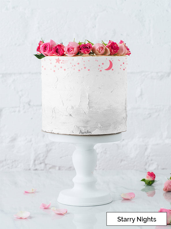 Starry Nights Cake Stencil - Border Size Design
