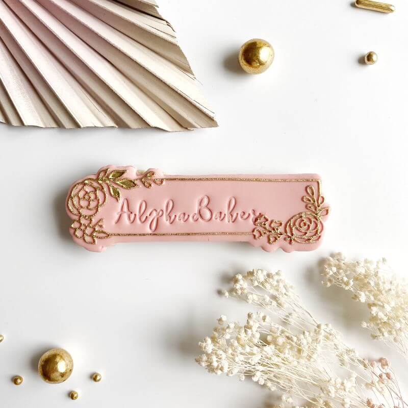 Floral Rectangle Cookie Cutter and Embosser