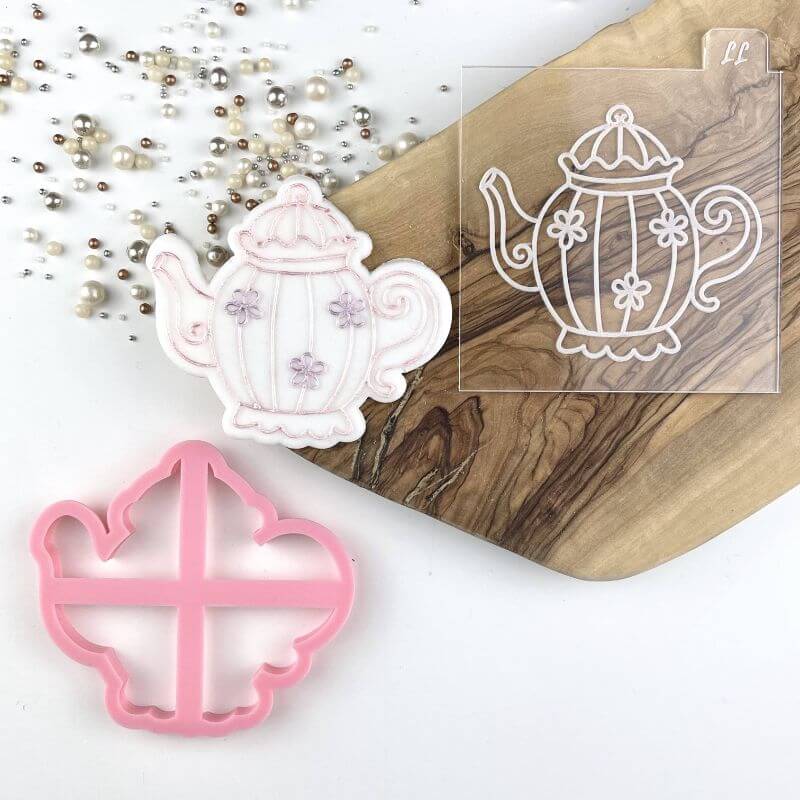 Afternoon Tea Pot Hen Party Cookie Cutter and Embosser