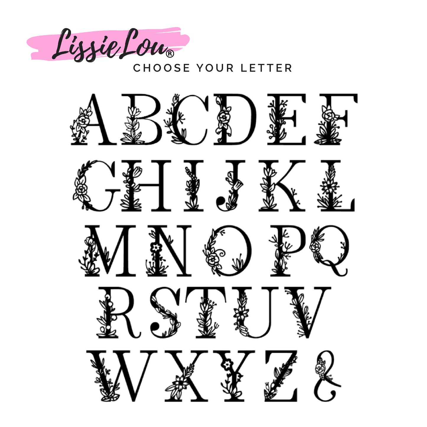 Wedding Floral Initial Letter Z Style Cake Topper