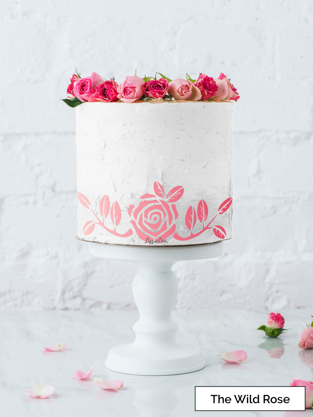 The Wild Rose Cake Stencil - Border Design