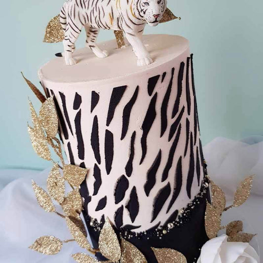 Tiger Stripes Cake Stencil - Full Size Design