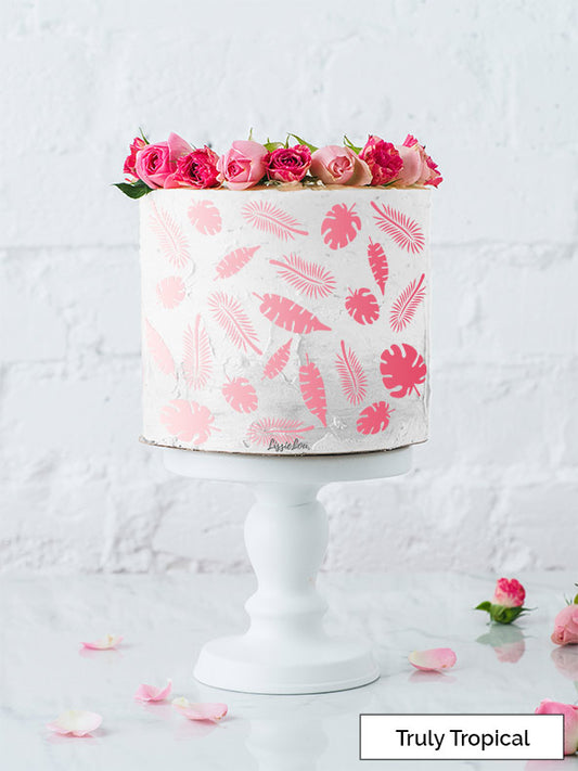 Truly Tropical Cake Stencil - Full Size Design