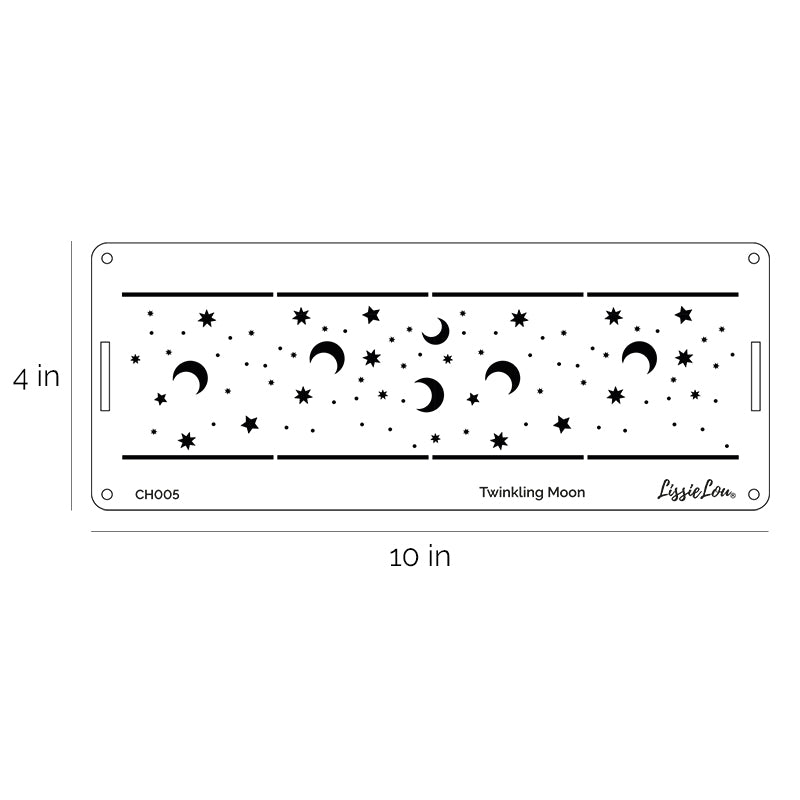 Twinkling Moon Cake Stencil - Border Size Design
