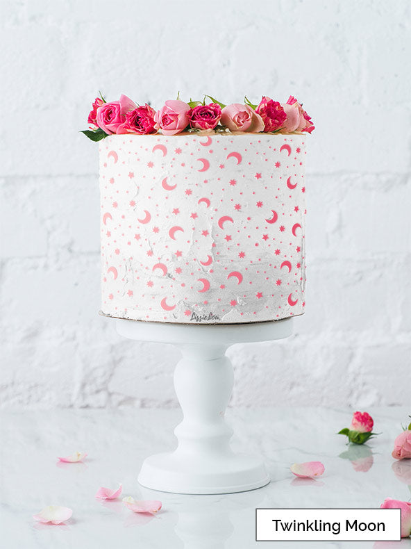 Twinkling Moon Cake Stencil - Full Size Design