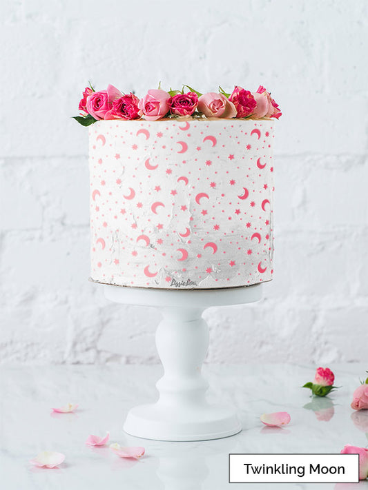 Twinkling Moon Cake Stencil - Full Size Design