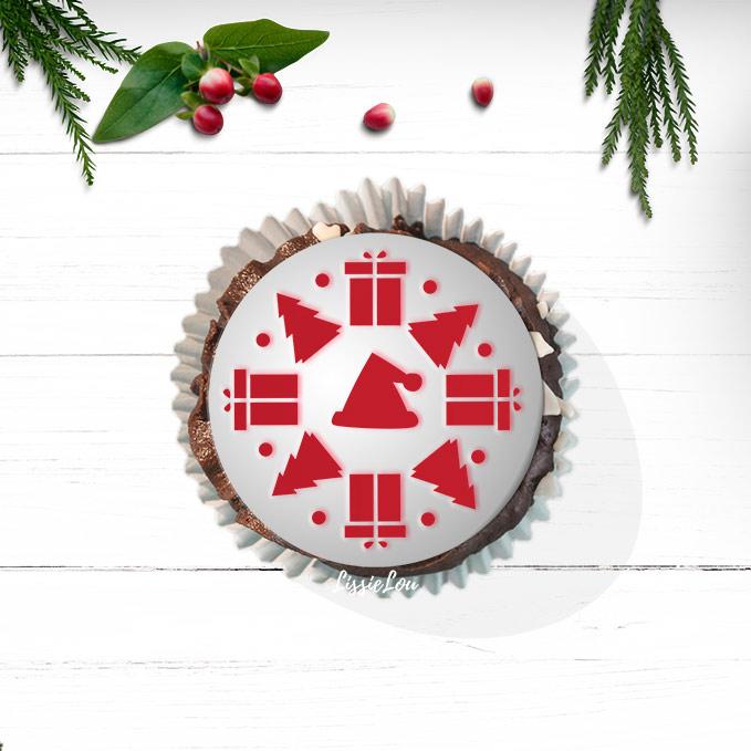 Under The Tree Cupcake Stencil - Cupcake Size Design