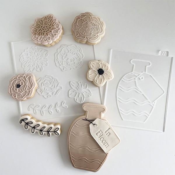 Vase Flower Set Cookie Cutters and Embossers LissieLou